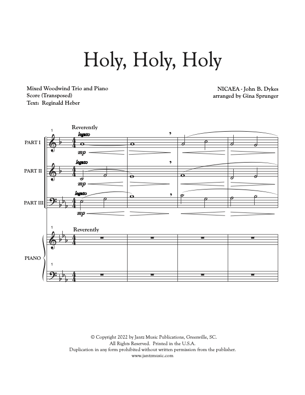 Holy, Holy, Holy - Mixed Woodwind Trio