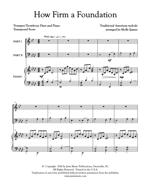 How Firm a Foundation - Trumpet/Trombone Duet