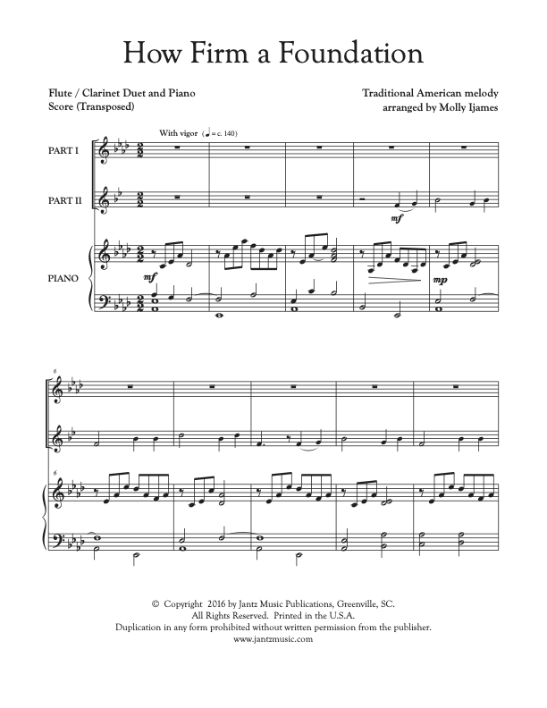 How Firm a Foundation - Flute/Clarinet Duet