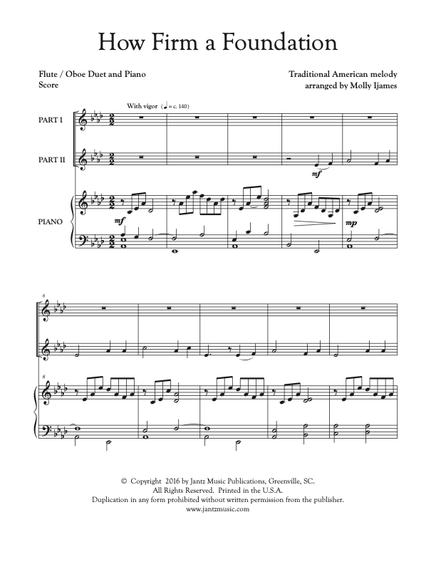 How Firm a Foundation - Flute/Oboe Duet