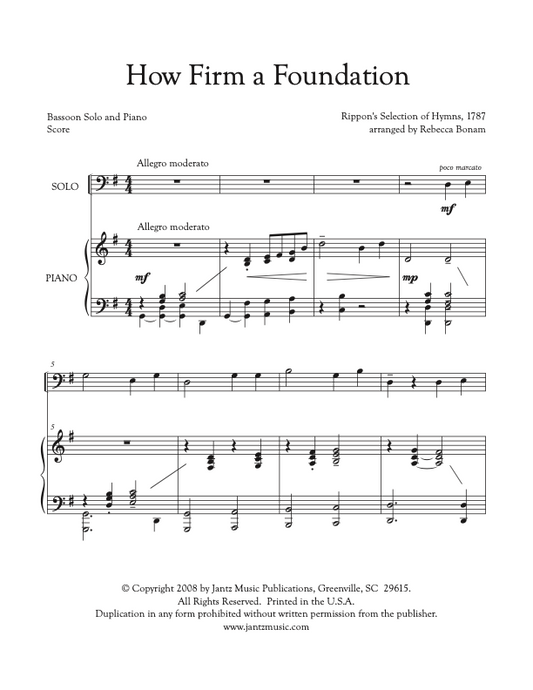 How Firm a Foundation - Bassoon Solo