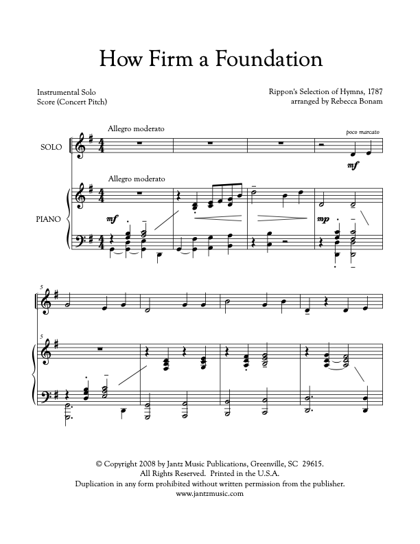 How Firm a Foundation - Combined Set of All Solo Instrument Options