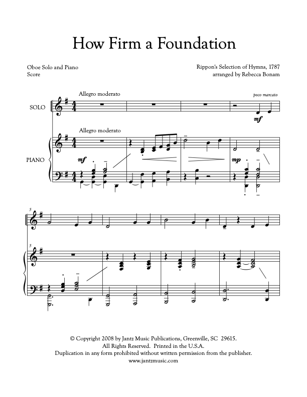 How Firm a Foundation - Oboe Solo