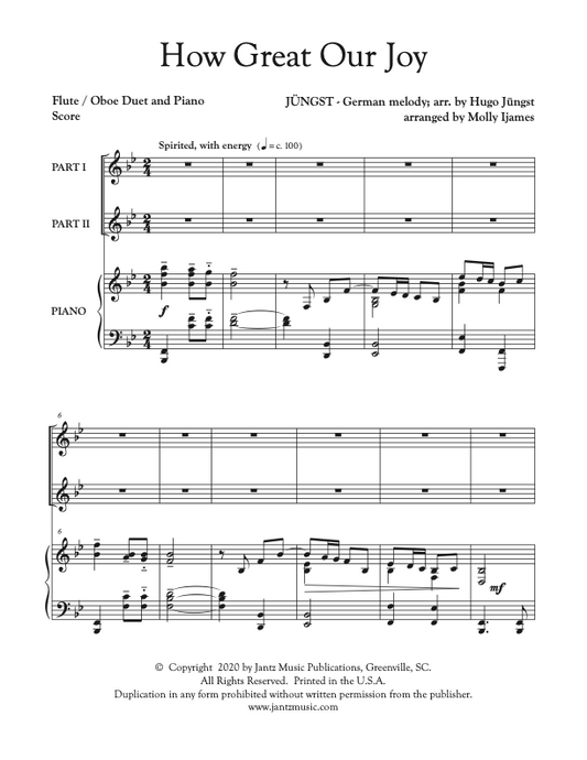 How Great Our Joy - Flute/Oboe Duet