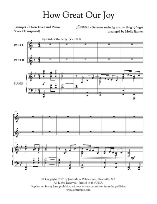 How Great Our Joy - Trumpet/Horn Duet