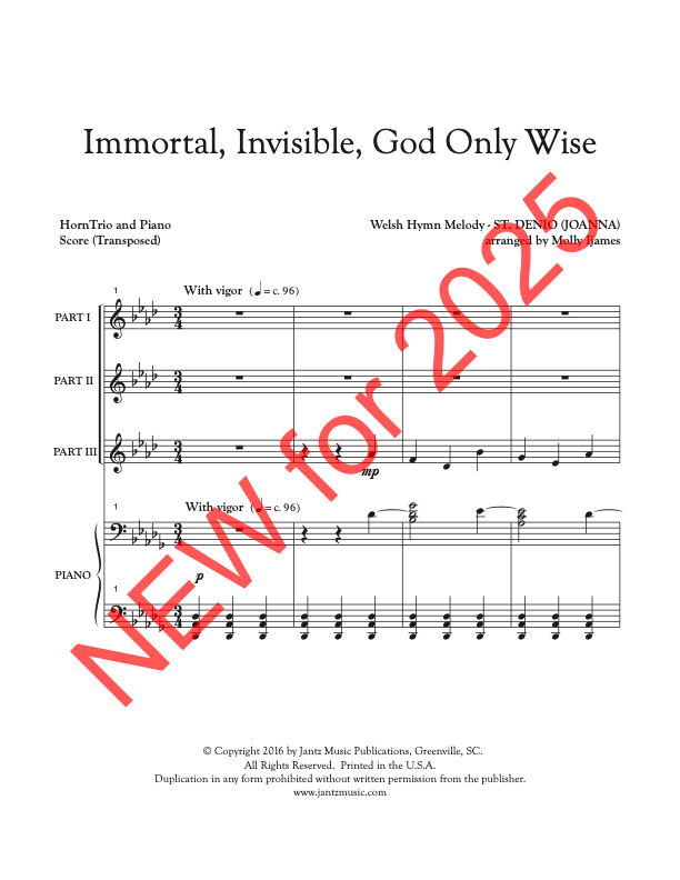 Immortal, Invisible, God Only Wise - Horn Trio