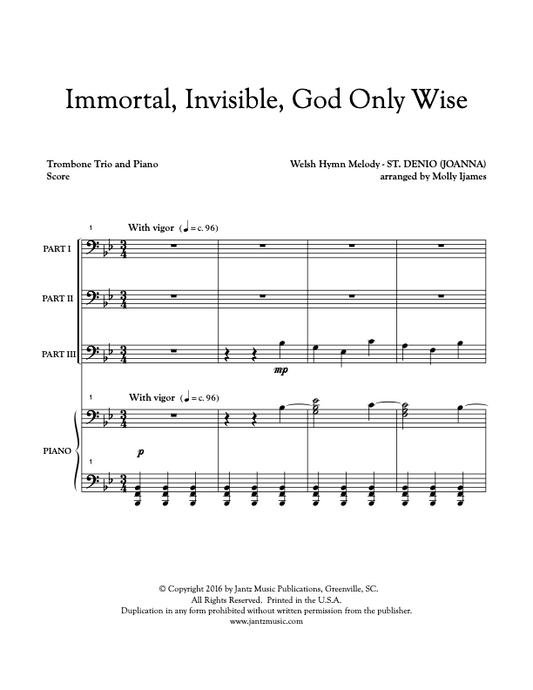 Immortal, Invisible, God Only Wise - Trombone Trio