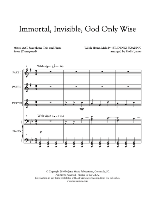 Immortal, Invisible, God Only Wise - AAT Saxophone Trio