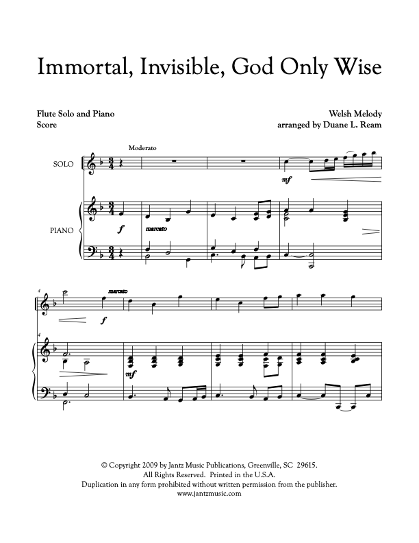 Immortal, Invisible, God Only Wise - Flute Solo
