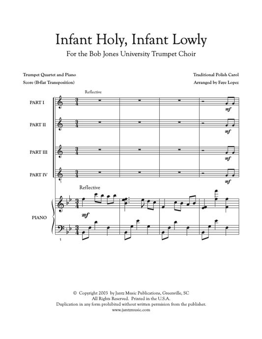Infant Holy, Infant Lowly - Trumpet Quartet