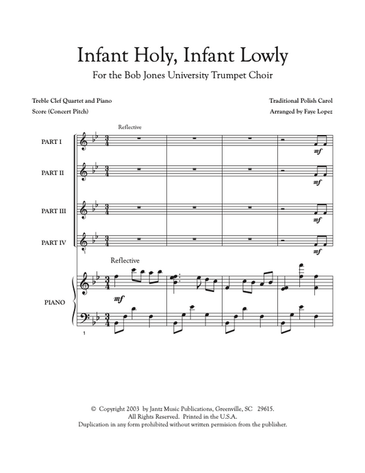 Infant Holy, Infant Lowly - Combined Set of Flute/Clarinet/Trumpet Quartets