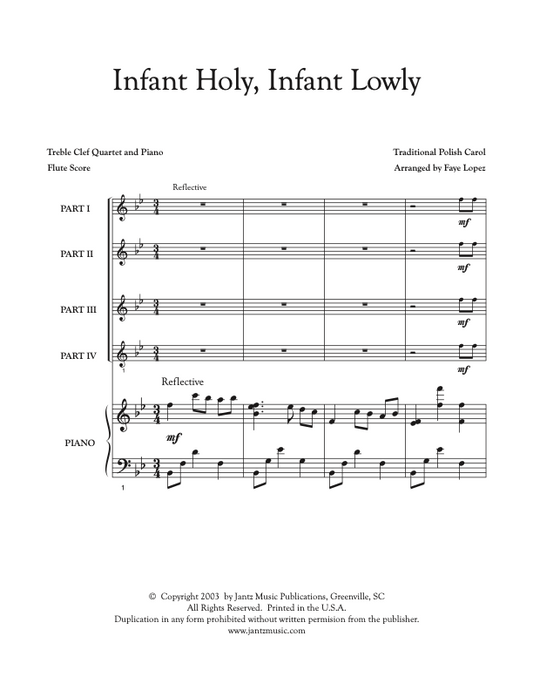 Infant Holy, Infant Lowly - Flute Quartet