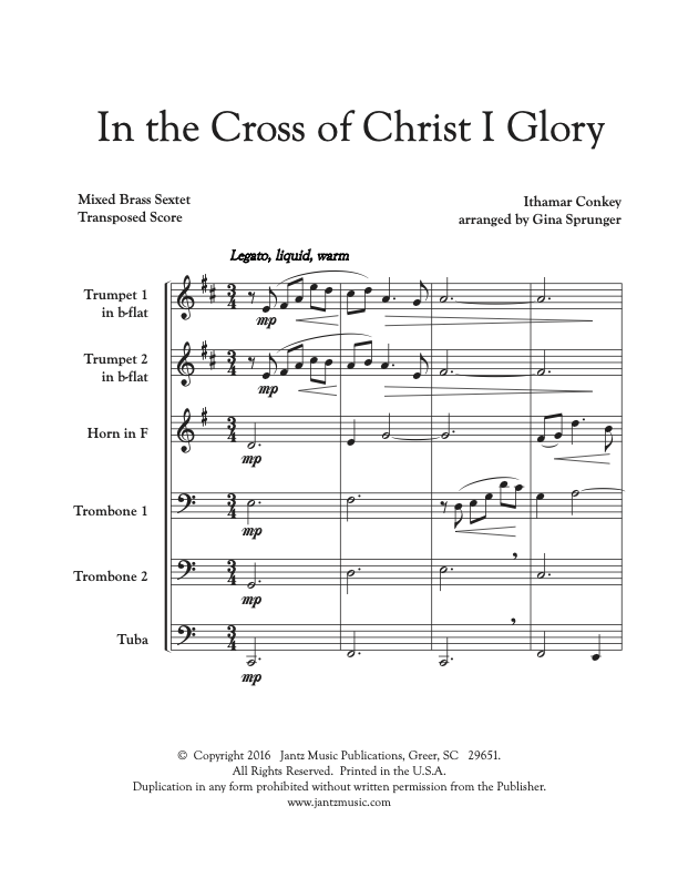 In the Cross of Christ I Glory - Mixed Brass Sextet