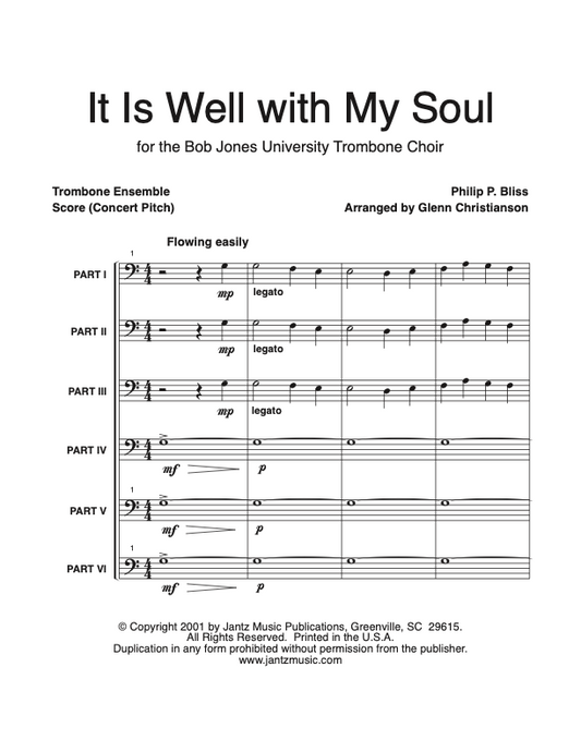 It Is Well with My Soul - Trombone Sextet