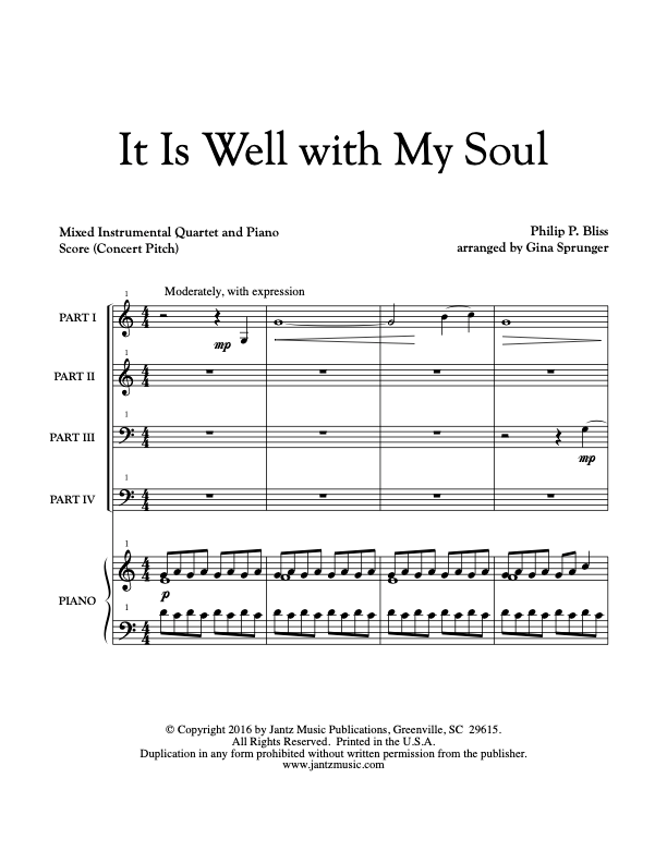It Is Well with My Soul - Combined Set of Both Mixed Quartet Versions w/ piano