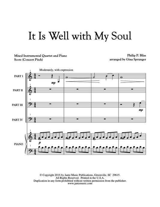 It Is Well with My Soul - Combined Set of Both Mixed Quartet Versions w/ piano