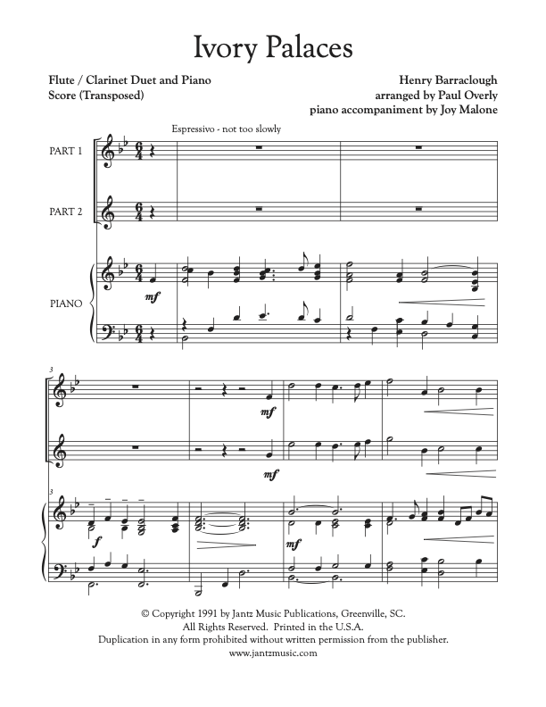 Ivory Palaces - Flute/Clarinet Duet