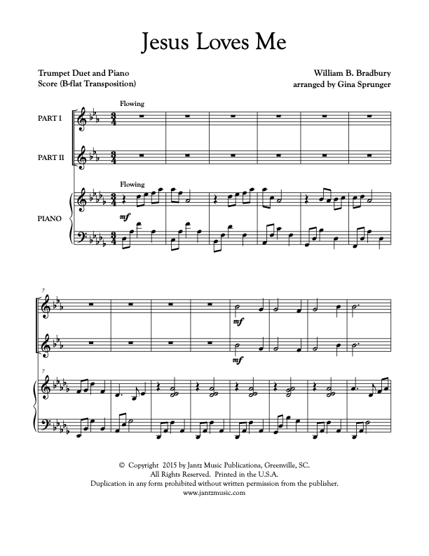 Jesus Loves Me - Trumpet Duet – Jantz Music Publications