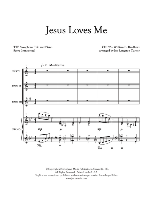 Jesus Loves Me - TTB Saxophone Trio