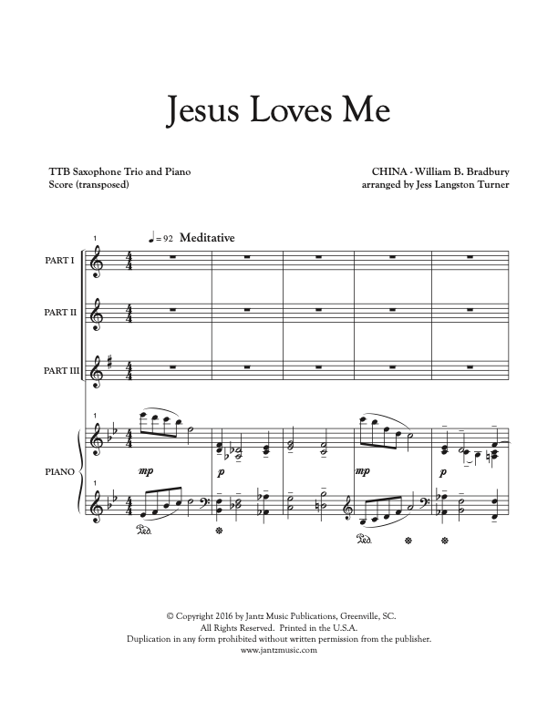 Jesus Loves Me - TTB Saxophone Trio