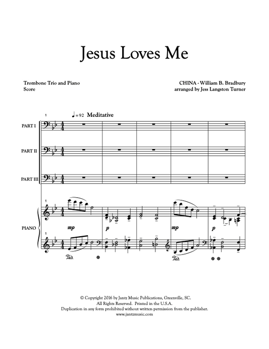 Jesus Loves Me - Trombone Trio