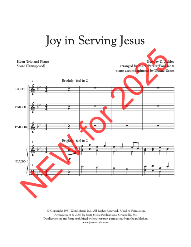 Joy in Serving Jesus - Horn Trio