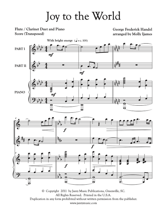 Joy to the World - Flute/Clarinet Duet