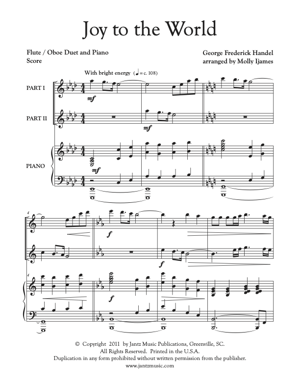 Joy to the World - Flute/Oboe Duet
