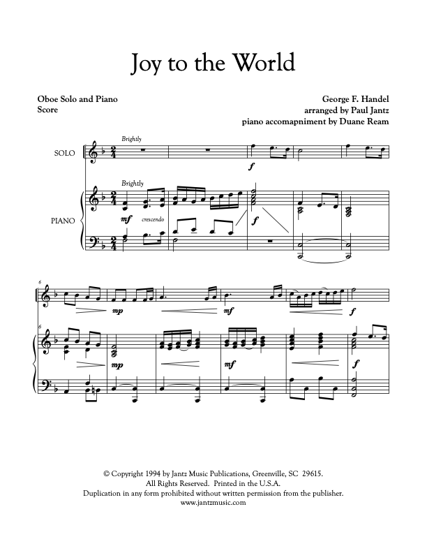 Joy to the World - Oboe Solo
