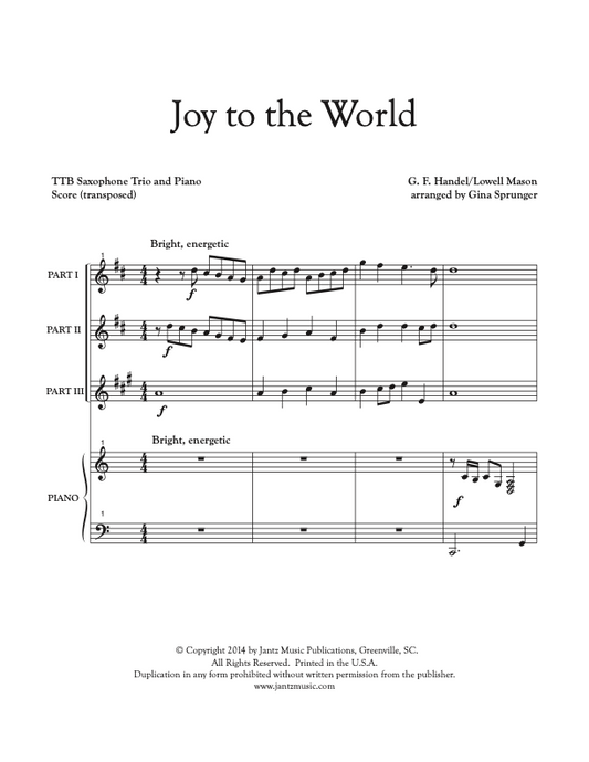 Joy to the World - TTB Saxophone Trio