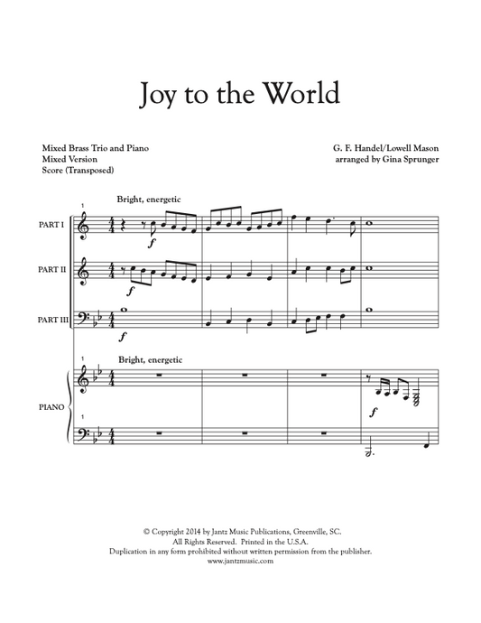 Joy to the World - Mixed Brass Trio