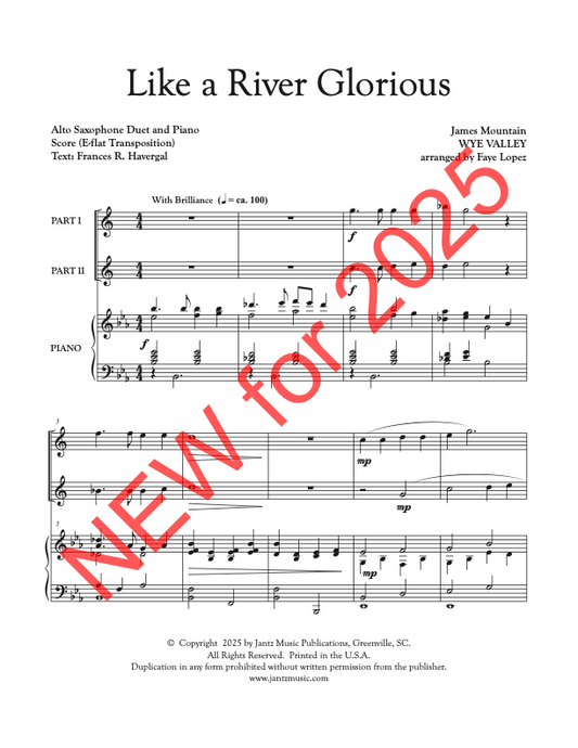 Like a River Glorious - Alto Saxophone Duet