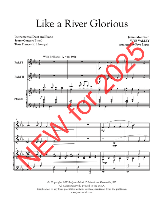 Like a River Glorious - Combined Set of All Duet Instrument Options