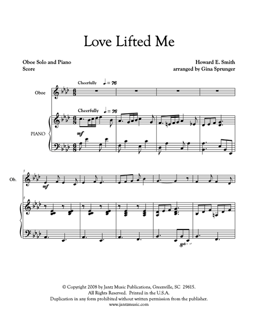 Love Lifted Me - Oboe Solo
