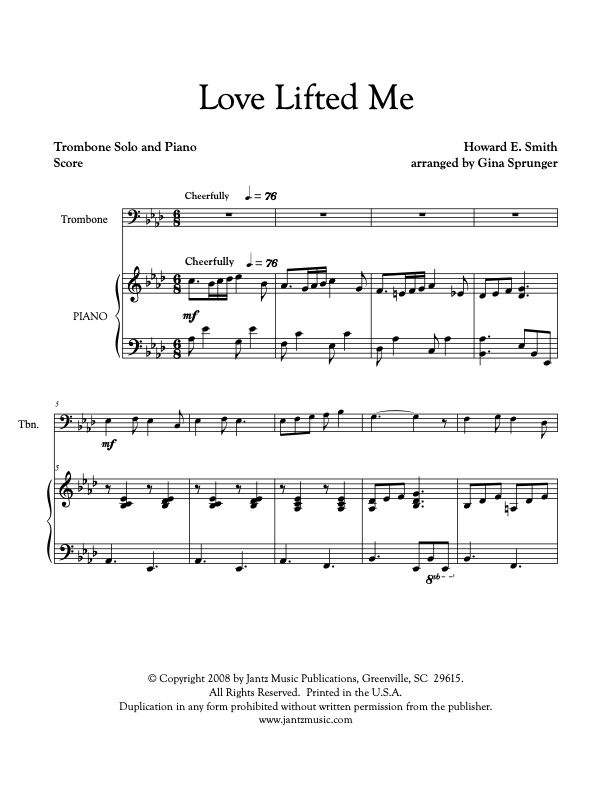 Love Lifted Me - Trombone Solo
