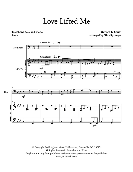 Love Lifted Me - Trombone Solo