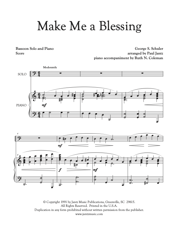 Make Me a Blessing - Bassoon Solo