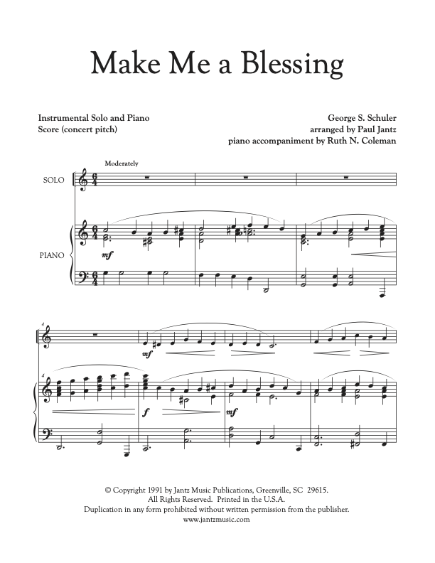Make Me a Blessing - Combined Set of All Solo Instrument Options