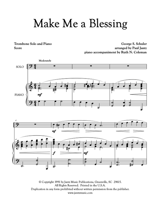 Make Me a Blessing - Trombone Solo
