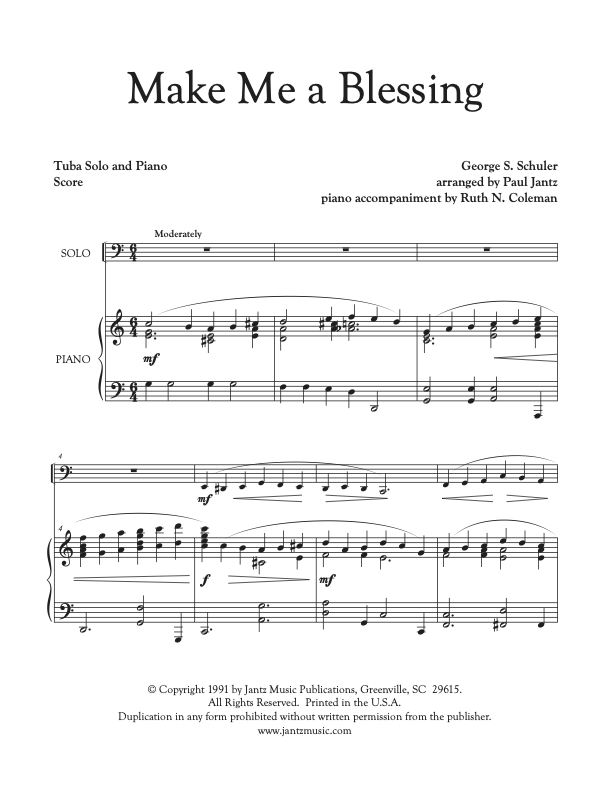 Make Me a Blessing - Tuba Solo