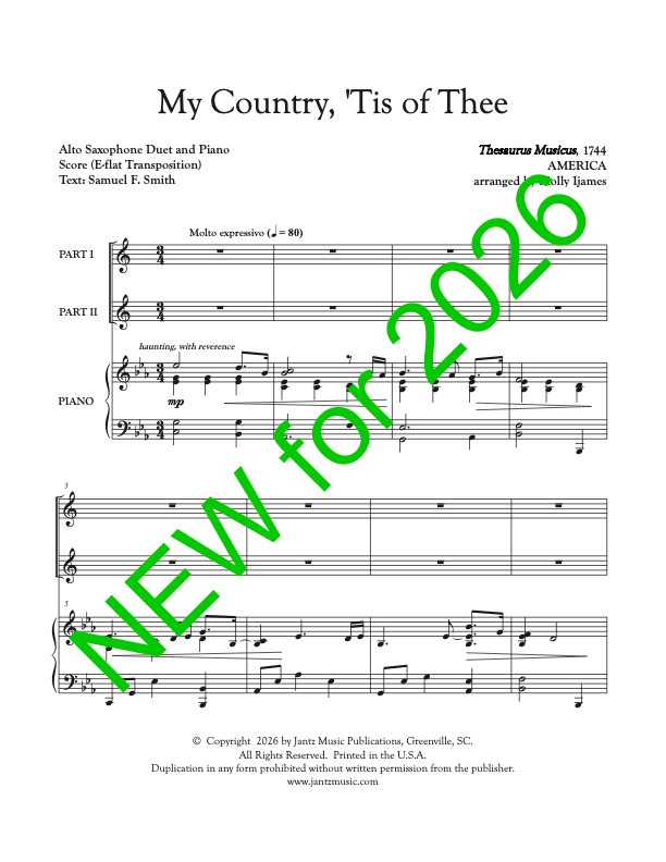 My Country, 'Tis of Thee - Alto Saxophone Duet