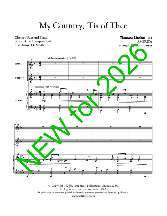 My Country, 'Tis of Thee - Clarinet Duet