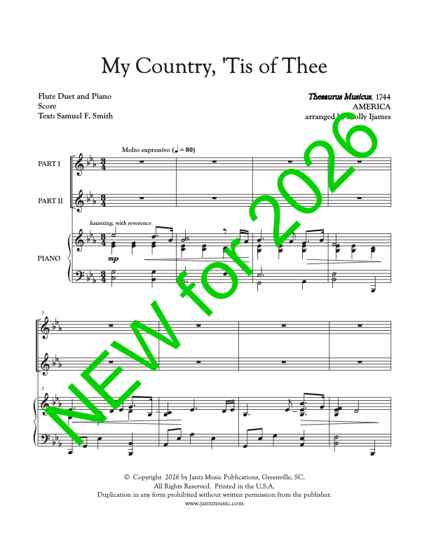 My Country, 'Tis of Thee - Flute Duet