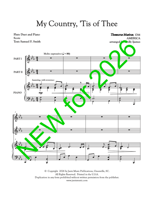 My Country, 'Tis of Thee - Flute Duet