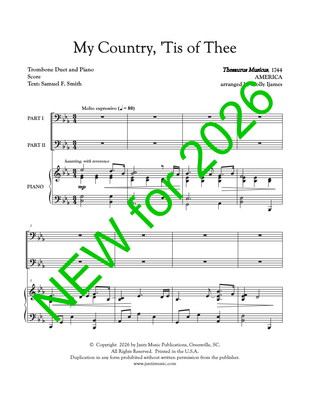 My Country, 'Tis of Thee - Trombone Duet