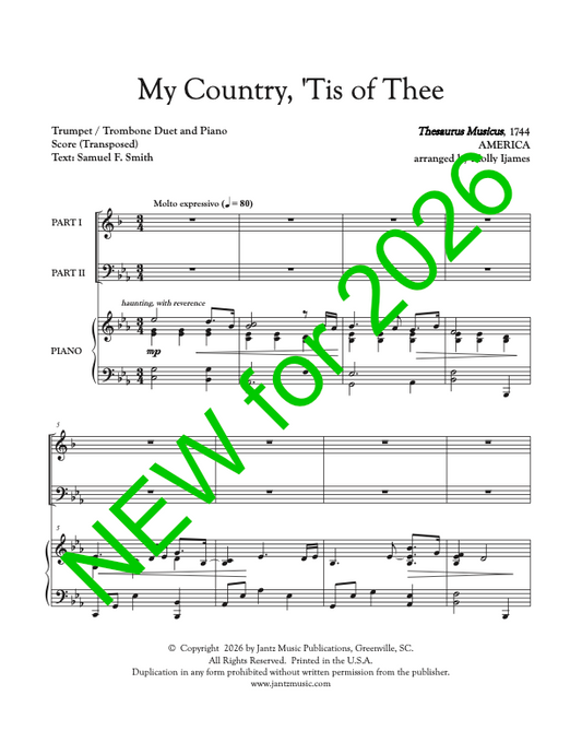 My Country, 'Tis of Thee - Trumpet / Trombone Duet