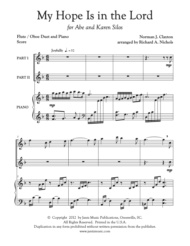 My Hope Is in the Lord - Flute/Oboe Duet