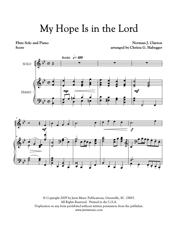 My Hope Is in the Lord - Flute Solo