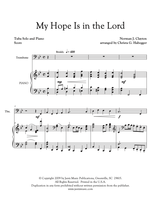 My Hope Is in the Lord - Tuba Solo