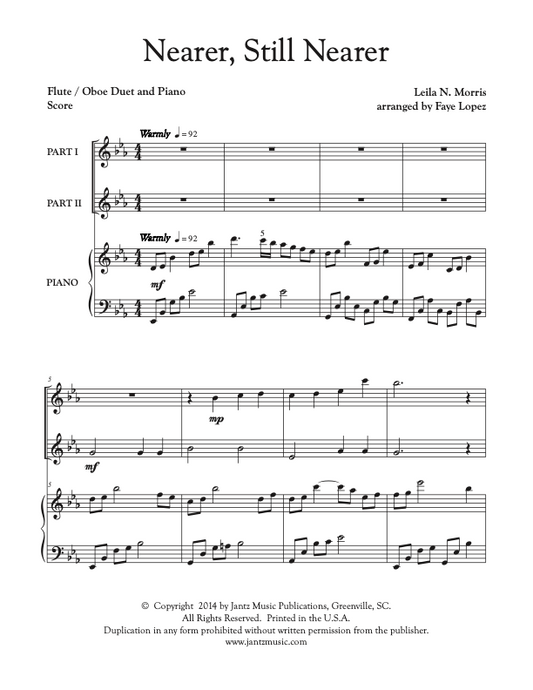 Nearer, Still Nearer - Flute/Oboe Duet